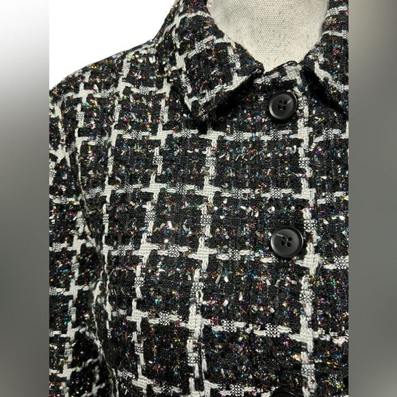 LOFT Shimmer Tweed Shirt Jacket size large NWT - Picture 4 of 8